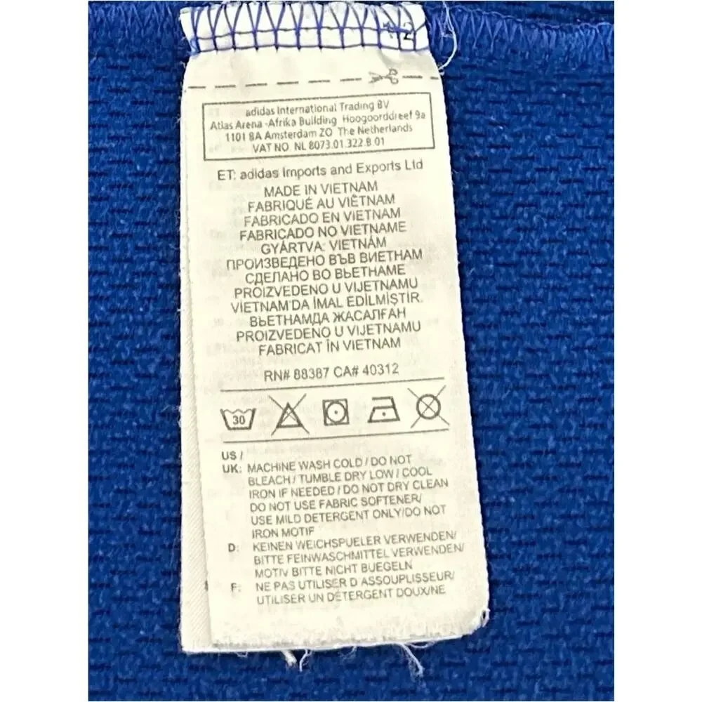 adidas Men's Badge Of Sport Royal Blue Pullover Hoodie Sweatshirt. Size M.